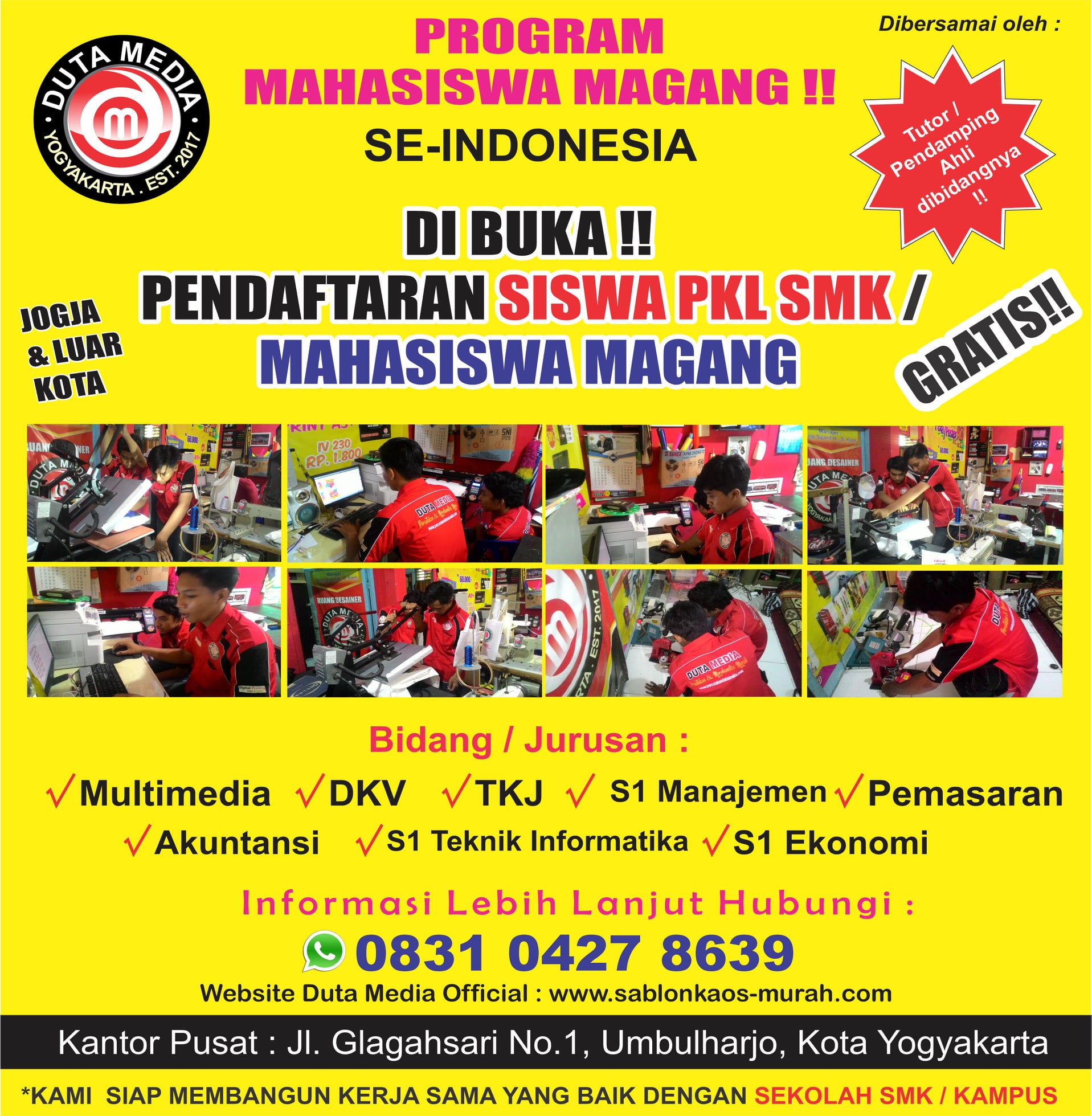 Tempat PKL / MAGANG / Prakerin Sleman Yogyakarta